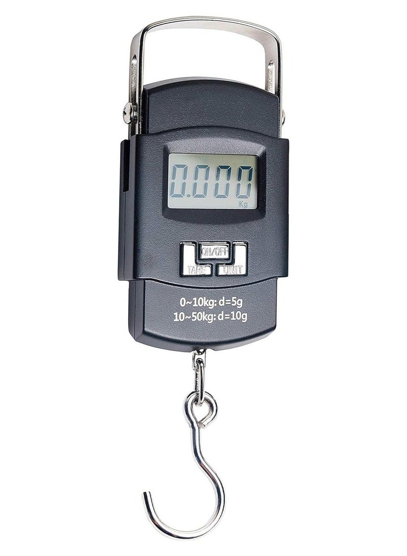 LCD Digital Hanging Luggage Weighing Scale Black - Image 1